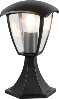 Sockelleuchte VENTA aus Aluminium im Landhausstil Schwarz, Höhe 30cm