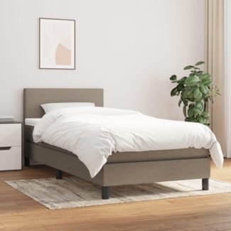 vidaXL Boxspringbett mit Matratze Taupe 90x190 cm Stoff 3139861