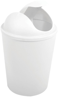 MSV Kosmetikeimer Abfalleimer Schwingdeckeleimer 5,5 Liter Kunststoff Weiß