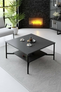 Dmora Couchtisch Alshain 80 x 80 x 40 cm Schwarz EIN Fach