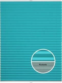 ondeco Plissee Thermo ohne Bohren mit Klemmträger,Sonnenschutz für Fenster innen, lichtschutz und Blickdicht, Faltrollo Sichtschutz für Tür, Jalousie Rollo leicht verdunkelnd - Türkis - 40x130 cm
