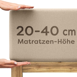 Wolkenfeld Spannbettlaken Boxspringbett Bettlaken - Spannbetttuch für Matratzen bis 40cm, Jersey, Gummizug: rundum, (1 Stück), Elastisch & Rutschfest: 90x200, 140x200, 160x200, 180x200 & Übergrößen