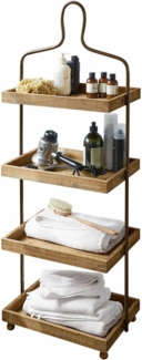 Mirabeau Etagere Etagere Lasse braun/schwarz, Mangoholz (mangifera indica), Gestell: Eisen