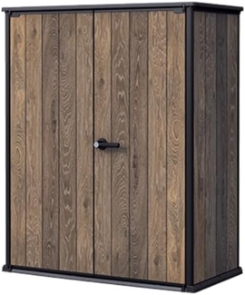 Keter Kunststoff Gartenschrank Signature Walnuss Alto 140 x 73,6 x 170,4 cm braun Holzoptik