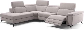 Sofanella Ecksofa AMARO Sofalandschaft Funktionssofa Stoff in Hellgrau S: 286 Breite x 108 Tiefe