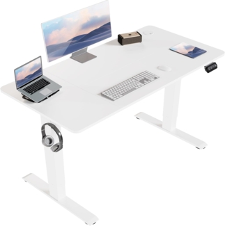 JUMMICO HöHenverstellbarer Schreibtisch 120x60 cm,Standing Desk（71-119cm）,Schreibtisch HöHenverstellbar Elektrisch mit 2-Memory-Steuerung und Antikollisions Funktion(Weiß)