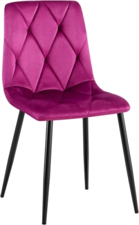 CLP Esszimmerstuhl Clairton gepolstert mit Rückenlehne bis 150 kg belastbar,lila Samt