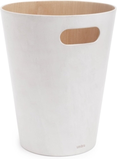 Umbra 'Woodrow' Papierkorb, Holz, 7,5 Liter, Weiß / Natur