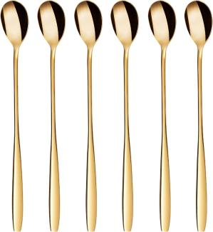 GRÄWE Latte Macchiato Löffel Set, Gold, 6-teilig, 22 cm - Lange Löffel für Cocktails & Desserts, Edelstahl, spülmaschinengeeignet