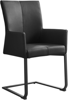 riess-ambiente Esszimmerstuhl SAMSON schwarz · Schwingstuhl mit Echtleder-Bezug (Einzelartikel, 1 St), Esszimmer · mit Armlehnen & Metallrahmen · bis 120kg belastbar