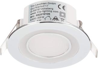 Runder LED Deckeneinbaustrahler CORE in Silber Chromfarben Ø 8,2cm