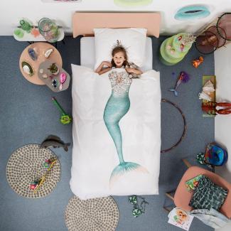 Snurk - Kinder-Bettwäsche-Set - Mermaid, Meerjungfrau - Decke (135x200 cm) und Kissen (80x80 cm)