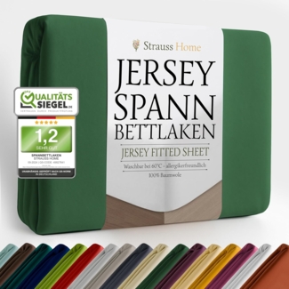 Strauss Home Spannbettlaken Premium, Gummizug: Rundumgummi, 150gr/m2 Premium Jersey 100% Baumwolle