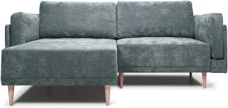 VitaliSpa Ecksofa Schlafsofa Gästesofa Cali Grau Schlaffunktion 236 x 97 cm modern Wohnzimmer Sofa Wohnzimmercouch Boxspringsofa Loungesofa Loungeecke Schlafcouch Taschenfederkern ausziehbar