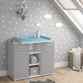 Vicco Wickelkommode Grau 113 x 109 cm, Leonie