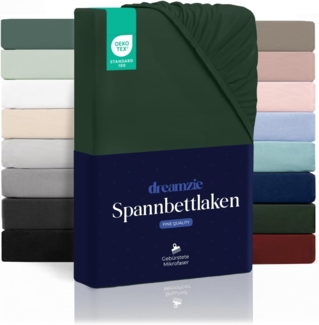 Dreamzie - Spannbettlaken 90x190 | Mikrofaser Weich – Für Dicke Matratzen – Oeko-Tex | Komfort, Atmungsaktivität, Pflegeleicht – Grün