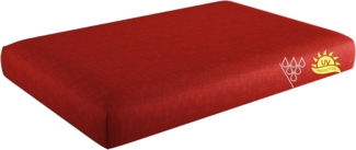 sunnypillow Palettenkissen mit abnehmbarem Bezug UV - beständig Outdoor wasserdicht Kaltschaum Palettenauflage Palettenpolster Palettensofa Sitzkissen 120 x 60 x 15 cm Rot