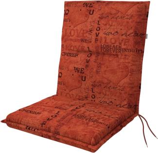 Doppler Niederlehnerauflage Spot ca. 100 x 48 x 5 cm Herzen rot