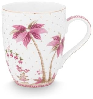 PiP Studio Becher Jolie Dots Gold Pink Becher Large 350ml, Porzellan