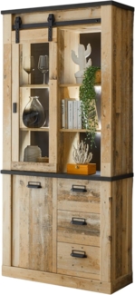 Vitrine Stove in Used Wood hell 93 x 201 cm