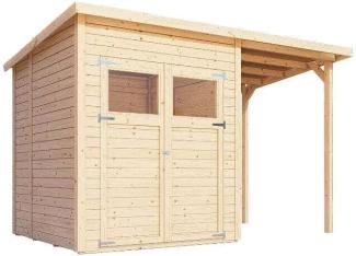 Alpholz Gerätehaus Mollie Plus Gerätehaus aus Holz Geräteschrank mit 14 mm Wandstärke inklusive Schleppdach Gartenhaus mit Montagematerial