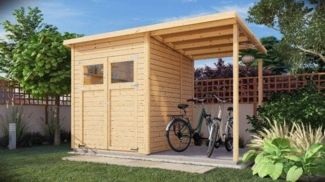 Alpholz Gerätehaus Mollie Plus Gerätehaus aus Holz Geräteschrank mit 14 mm Wandstärke inklusive Schleppdach Gartenhaus mit Montagematerial