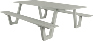 osoltus Alu Picknick Gartentisch Bank Naples II warmgrey 180cm