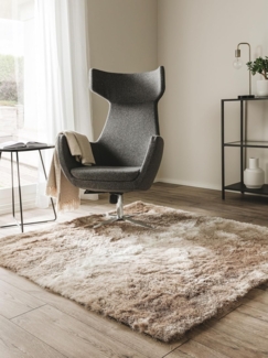 benuta Teppich Whisper, quadratisch, Höhe: 31 mm, Hochflorteppich Wohnzimmer, Schlafzimmer, Esszimmer, Flur, Weich