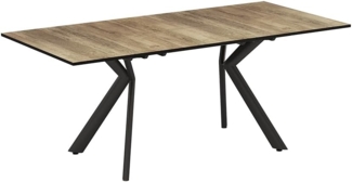 Vicco Esstisch Eiche rustikal/Schwarz 140 x 90 cm ausziehbar, Trill