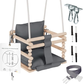 MAMOI® Babyschaukel Holz | Indoor Babyschaukel | Kinderschaukel Indoor | Babyschaukel 3 in 1 + SICHERHEITSGURT | Holzschaukel Baby | Kleinkindschaukel | Kinderschaukel Holz | CE | 100% ECO | Made in EU