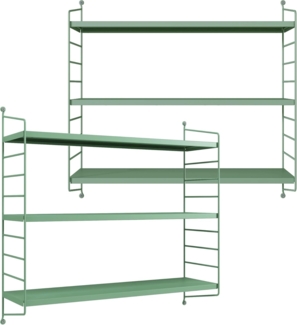 Modulares Wandregal Strängnäs 2er Set Pastellgrün [en. casa]