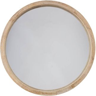 Runder Spiegel mit Holzrahmen, Ø 52 cm
