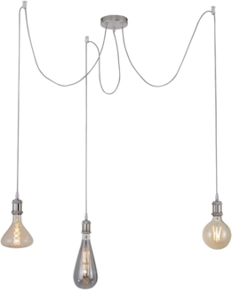 Pendelleuchte, 3-Flammig, Höhenverstellbar stahl, H 300 cm