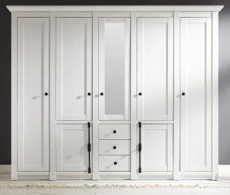 'Hooge' Kleiderschrank in Pinie weiß, 236x206 cm