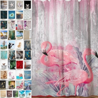 Sanilo Duschvorhang Flamingo 180x200 cm, 100% wasserdicht, Anti-Schimmel-Effekt, hochwertige Qualität