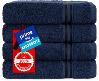 HAMMETEX Handtuch Set 4er Set Handtücher 50x100 cm, 100% Baumwolle, Weich & Saugstark, Frottier (Set, 4-St), mit Bordüre, einfarbig, weich
