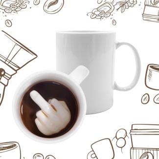Mad Monkey Tasse Scherztasse mit Mittelfinger, Pranktasse, Mad Monkey