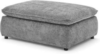 Polsterhocker Fußhocker 120x88 cm, Sitzhöhe 42 cm, rechteckig, pflegeleichter Stoffbezug, passend zum Big Sofa, Modell Vince, Grau