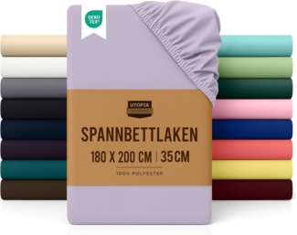 Utopia Bedding - Spannbettlaken 180x200 cm - Lavendel - Gebürstete Polyester-Mikrofaser Spannbetttuch - 35 cm Tiefe Tasche