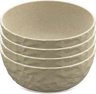 Koziol Schale 4er-Set Club Bowl, Schüsseln, Kunststoff-Holz-Mix, Nature Desert Sand, 700 ml, 5004700