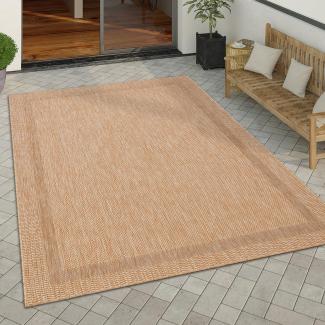 Paco Home Outdoor Teppich Wetterfest Wohnzimmer Balkon Küchenteppich Schlafzimmer Moderne Geometrische Muster, Grösse:300x400 cm, Farbe:Beige