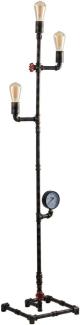 LED Stehlampe 3- flammig im Industriedesign Wasserrohr Optik, Rost