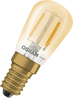 OSRAM LED Röhre Vintage 1906 T26 Filament, 1,6W, E14, gold, klar, für Vitrine, Bücherregal, Zusatzlicht im Regal, dekorative Akzentsetzung