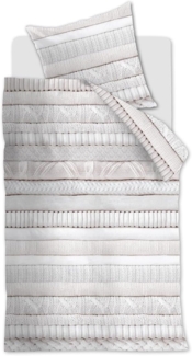 Rivièra Maison Renforcé Bettwäsche Coziness Off-White 135X200 135x200 cm + 1 x 80 x 80 cm 1 Bettbezug, 1 Kissenbezug Off-White