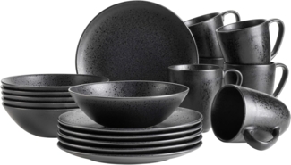 MÄSER Frühstücks-Geschirrset ESSENTIAL, Frühstücks Set, Steinzeug (18-tlg), 6 Personen, Steinzeug, Geschirr-Set, Service