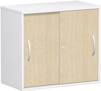 Anstell-Schiebetürenschrank Oberboden 25 mm, Ahorn Weiß, 80 x 42 x 72 cm