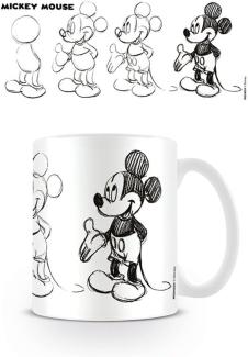 empireposter Mickey Mouse Sketch Process Disney Keramik Tasse Kaffeebecher Größe Ø8,5 H9,5cm