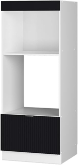 Mikrowellenschrank Fame-Line Schwarz gestreift 60 cm offen Vicco