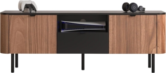 TV-Lowboard Timzemt 150 02 (Farbe: Nuss / Schwarz)