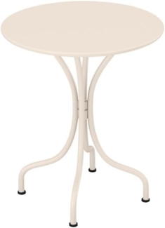 Vente-unique - Gartentisch rund - D. 60 cm - Metall - Beige - MIRMANDE von MYLIA